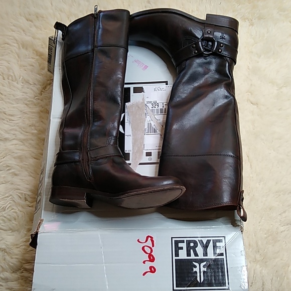 Frye Shoes - Frye Melissa Harness Boots Dark Brown Size 6.5 M